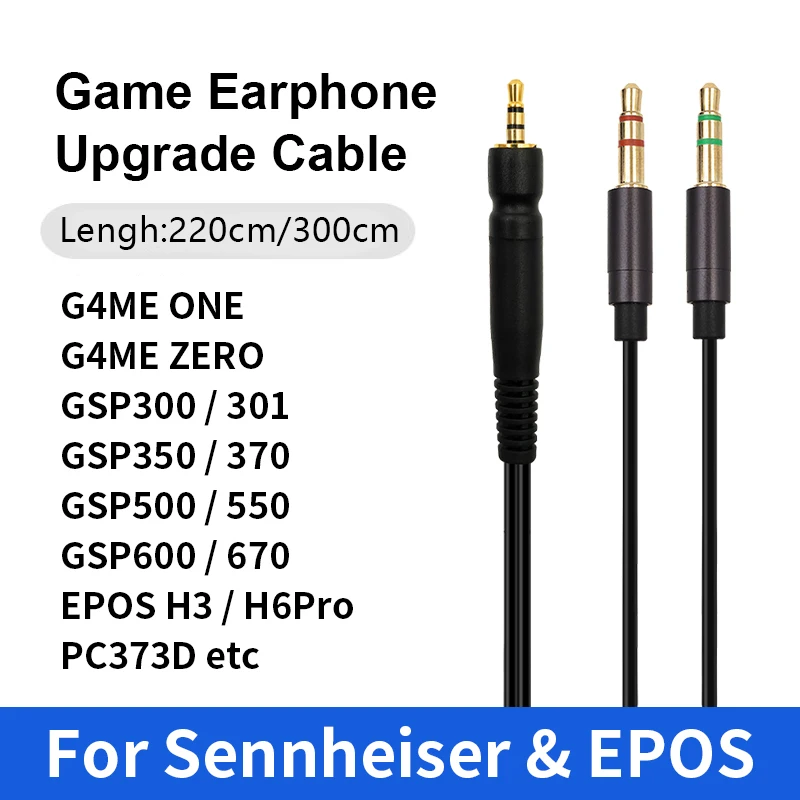 

For Sennheiser G4ME ONE G4ME ZERO GSP600 GSP500 GSP350 GSP301 GSP350 PC373D EPOS H3 H6PRO GSP670 Game Headphone Upgrade Cable