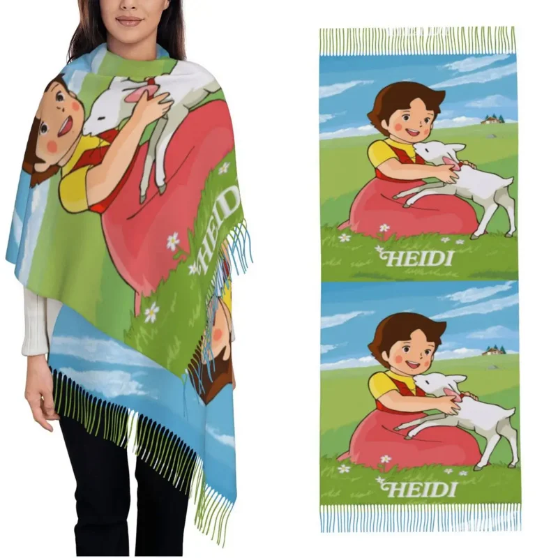 Шарф Heidi Girl Of The Alps, женские зимние теплые шали и накидка, забавные длинные большие шарфы с кисточкой для дам
Шарф Heidi Girl Of The Alps, женские зимние теплые шали и накидка, забавные длинные большие шарфы с кисточкой для дам