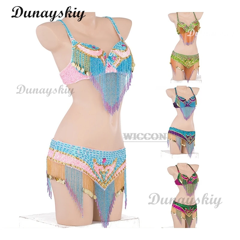 

belly dancing suite belt+bra 2 piece set samba costumes club sexy bra size accept any size 4 color for women belly dance hip bra