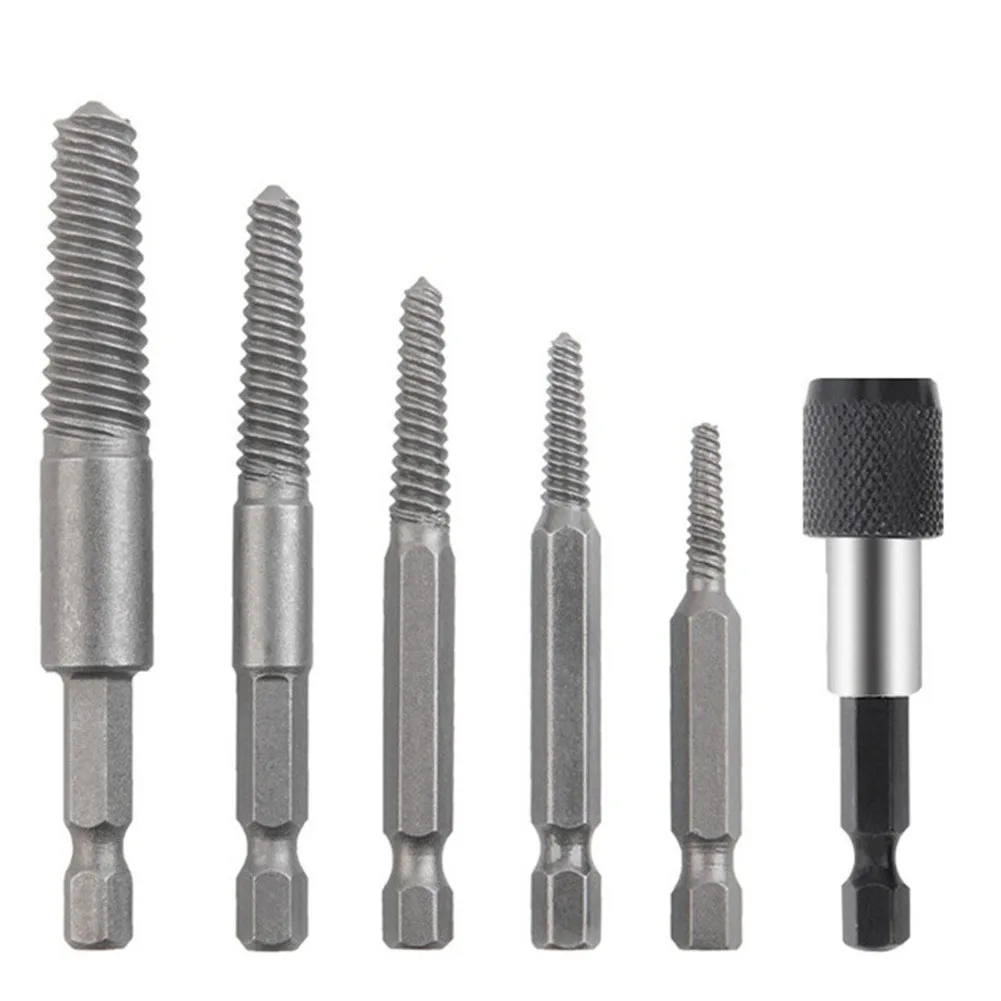6Pcs/Set Hex Screw Extractors Broken Head Damaged Screw Bolt Extractor Remover Center Drill Bits Extension Rod Hand Tools
6Pcs/Set Hex Screw Extractors Broken Head Damaged Screw Bolt Extractor Remover Center Drill Bits Extension Rod Hand Tools