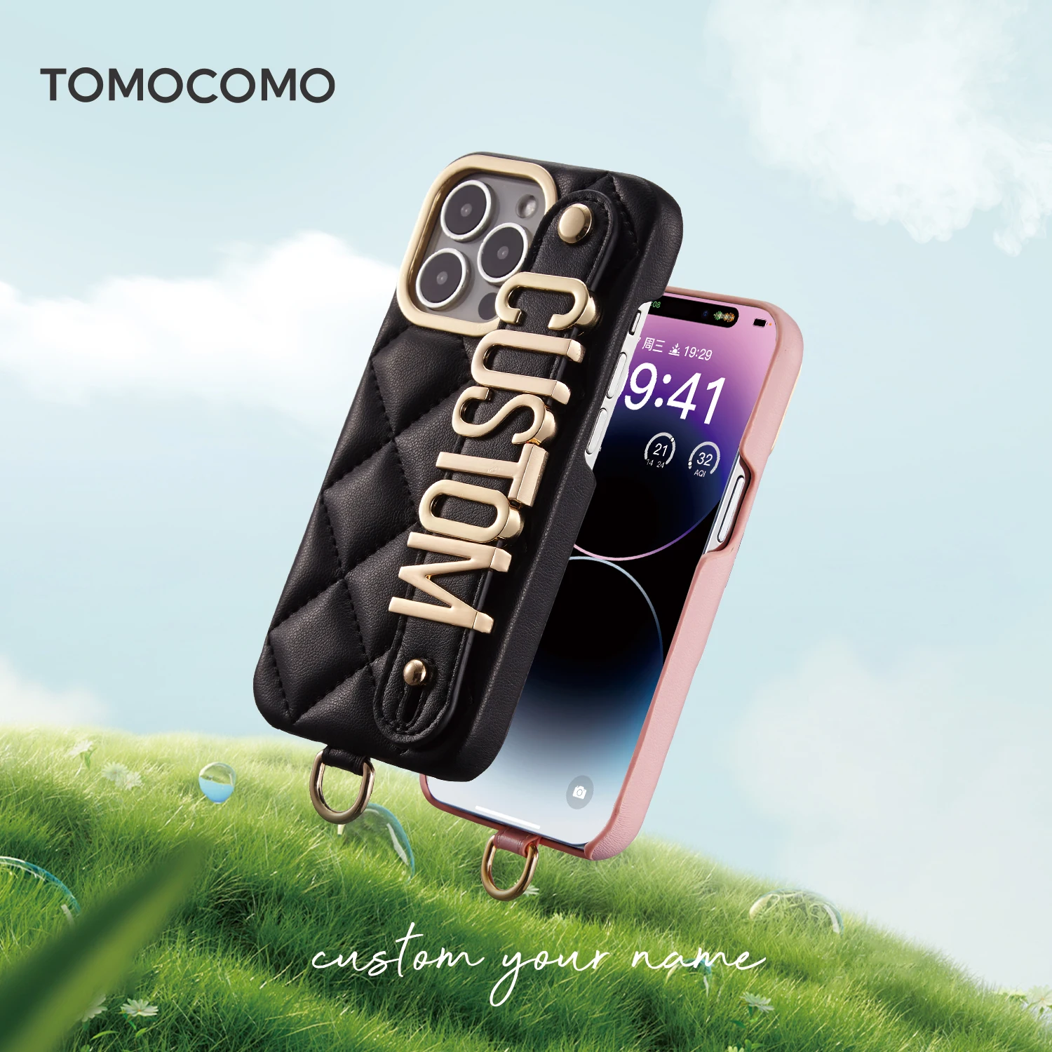 Tomocomo Luxury Rhomb Leather Custom Name Letter Lanyard Phone Case For iPhone12 13 14 15Pro Max Holder Personalized Brand Cover
Tomocomo Luxury Rhomb Leather Custom Name Letter Lanyard Phone Case For iPhone12 13 14 15Pro Max Holder Personalized Brand Cover