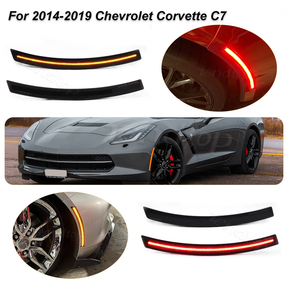 LED Side Marker Lights For 2014-2019 Chevrolet Corvette C7 Amber LED Front & Red LED Rear C7 Marker Light Replace OEM Sidemarker
LED Side Marker Lights For 2014-2019 Chevrolet Corvette C7 Amber LED Front & Red LED Rear C7 Marker Light Replace OEM Sidemarker