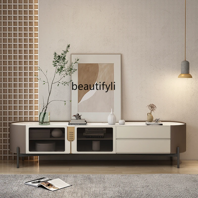 Italian Minimalist Stone Plate TV Cabinet and Tea Table Combination Small Apartment Saddle Leather Advanced Sitting Room Cabinet
Italian Minimalist Stone Plate TV Cabinet and Tea Table Combination Small Apartment Saddle Leather Advanced Sitting Room Cabinet