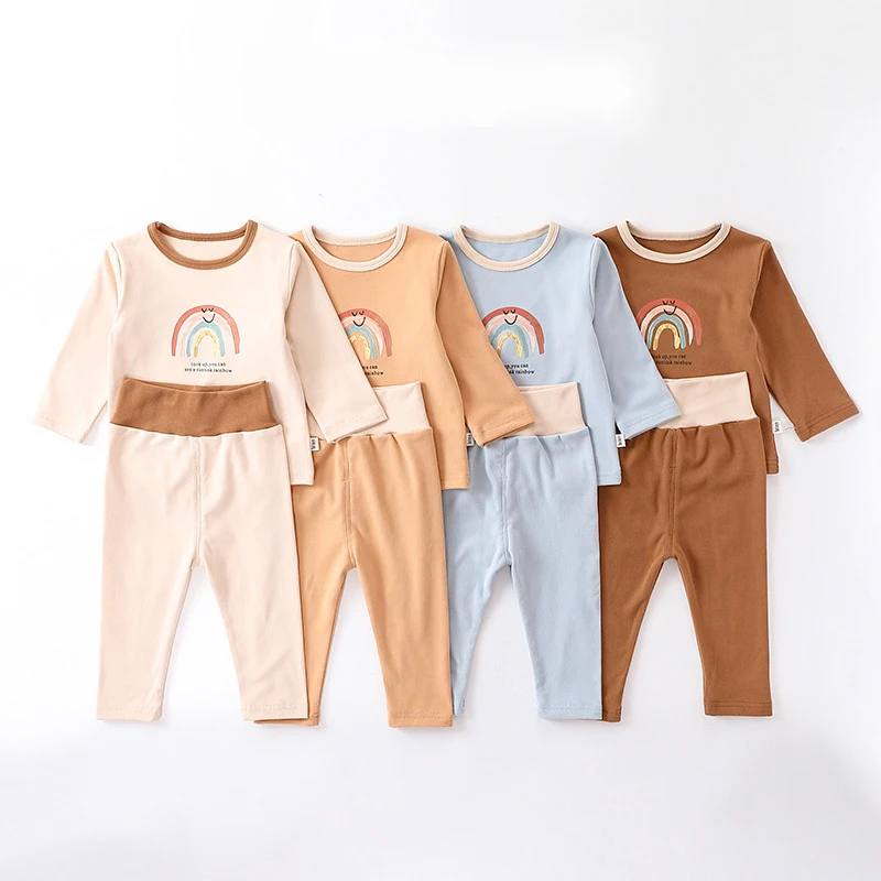 Baby Two-piece Clothes Set Rainbow Print Long Sleeve Top Pants Warm De Velvet Pajamas Toddler Kids Fall Autumn Outfit
Baby Two-piece Clothes Set Rainbow Print Long Sleeve Top Pants Warm De Velvet Pajamas Toddler Kids Fall Autumn Outfit