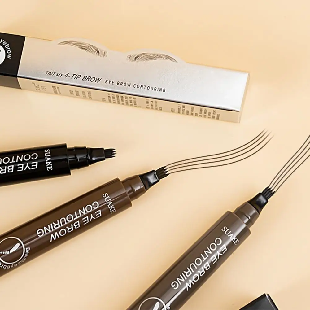 

Eyebrow Pencil Waterproof Eyebrow Pen Brown / Black Eye Long Points Pencil Fork Brow Lasting Brow Makeup Natural Liquid 4 T F2P4