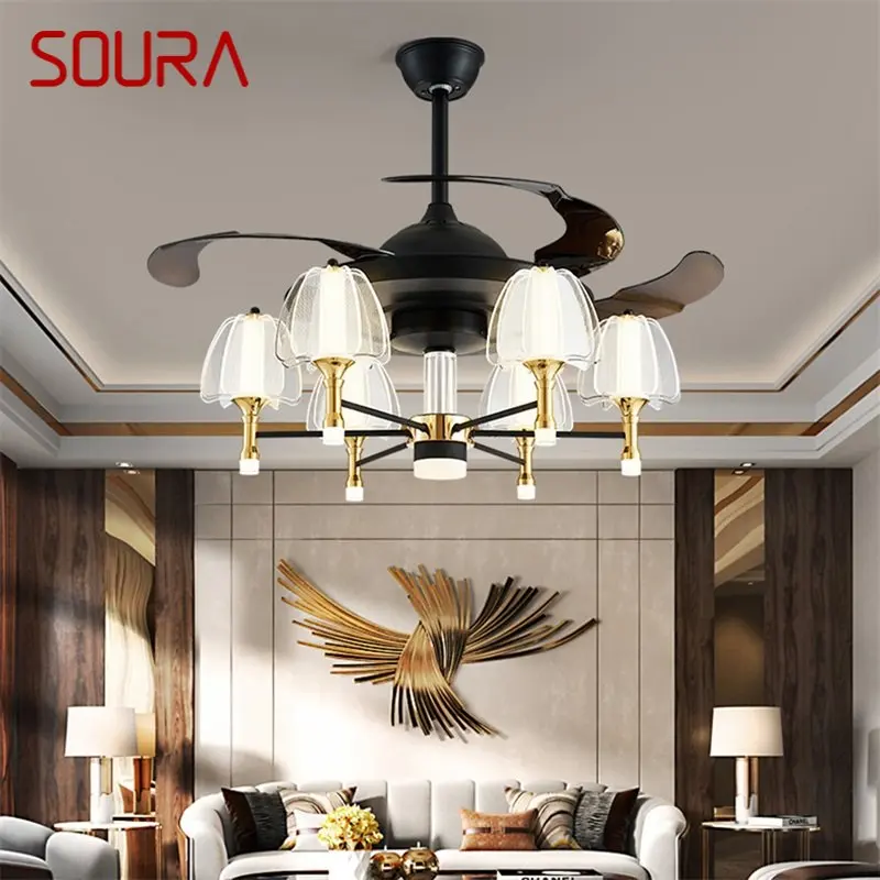 SOURA Fan Ceiling Lamp With Remote Control Invisible Fan Blade LED Fixtures Home Decorative For Living Room Bedroom Restaurant
SOURA Fan Ceiling Lamp With Remote Control Invisible Fan Blade LED Fixtures Home Decorative For Living Room Bedroom Restaurant