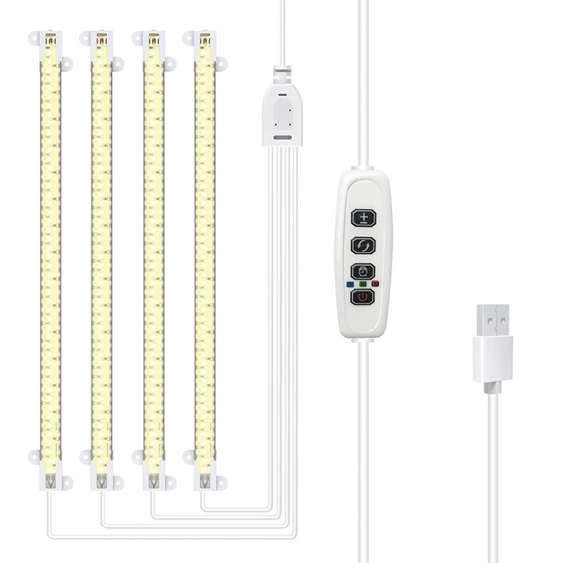 

LED Plant Grow Light Strips, Full Spectrum Grow Lights For Indoor Plants With Auto On/Off 3/9/12H Timer, 192 Leds