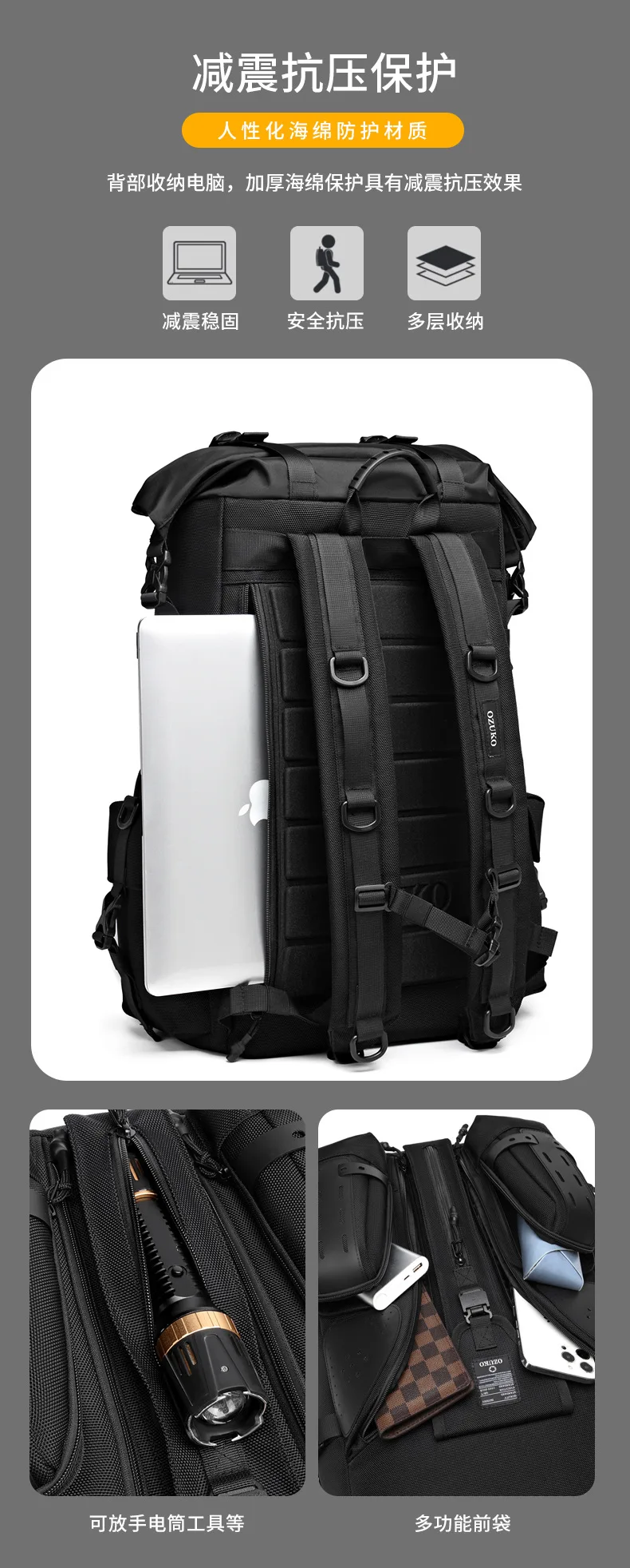 OZUKO Tactical Backpack Army Attack Bag Molle System Bags Backpacks Outdoor Sport Backpack Camping Walking Backpacks 11 OZUKO Tactical Backpack Army Attack Bag Molle System Bags Backpacks Outdoor Sport Backpack Camping Walking Backpacks