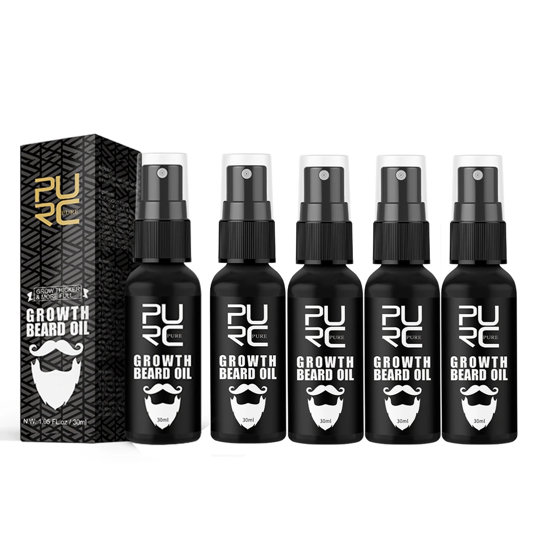 

PURC Beard Oil Hair Growth Spray Anti Hair Loss Fast Regrowth Thicker Mustache Eyebrow Soften Treatment Hair Care Products