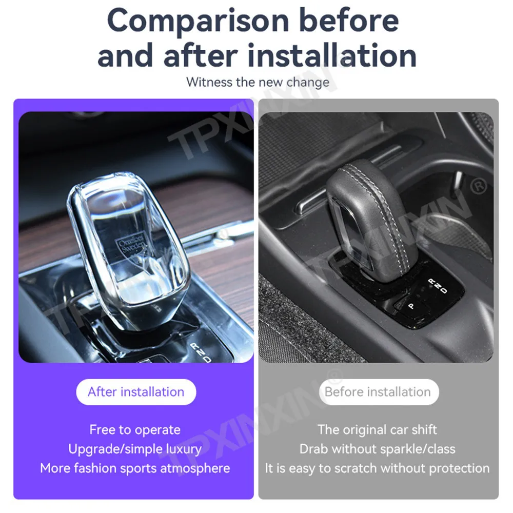 

New Car Universal Crystal Handles Gear Shift Knob Lever Stick Head For Volvo xc90 S60 V60 V90 xc60 Car Accesorries Products