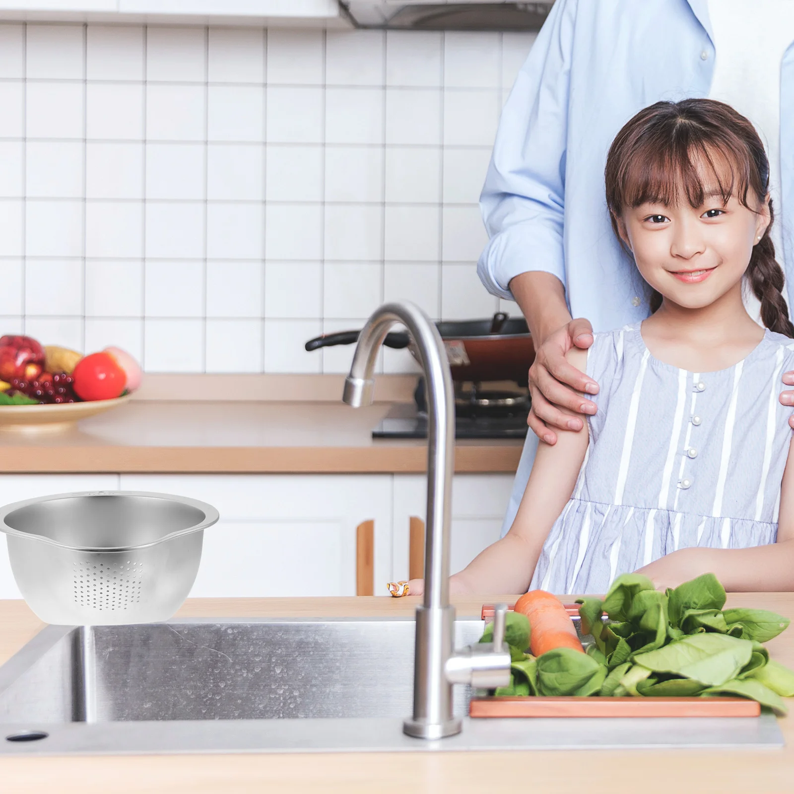Stainless Steel Rice Bowl Vegetable Washing Basin Colander Sifter Strainer Filter Metal
Stainless Steel Rice Bowl Vegetable Washing Basin Colander Sifter Strainer Filter Metal