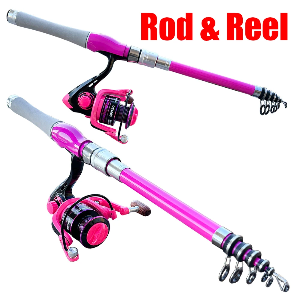 

Spinning Fishing Reel and Rod Set 5/6/7sections Telescopic Fishing Rods 5.2:1 Gear Ratio Fishing Reels Kit 1.5M 1.8M 2.1M 2.4M