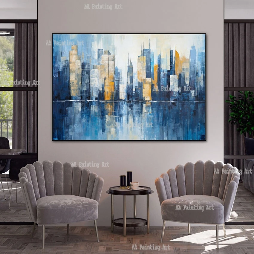 Modern Abstract City Buildings Canvas Poster Art Luxury Large Wall Painting Artwork Hand-painted Unframed Hangings Crafts Set 
Modern Abstract City Buildings Canvas Poster Art Luxury Large Wall Painting Artwork Hand-painted Unframed Hangings Crafts Set