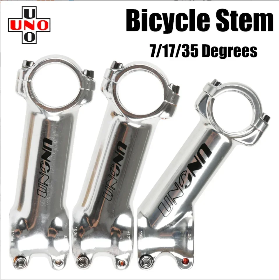 UNO Silver Bike Stem 7/17/ 35 Degrees 60/70/80/90/100/110/120/130mm MTB Road City Bike Handlebar Riser Ultralight Bicycle Stem
UNO Silver Bike Stem 7/17/ 35 Degrees 60/70/80/90/100/110/120/130mm MTB Road City Bike Handlebar Riser Ultralight Bicycle Stem