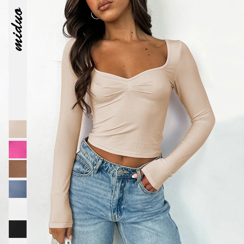 2024 Sexy Square Neck T-shirt Women's Autumn Long Sleeved Top Spicy Girl Open Navel Knit
2024 Sexy Square Neck T-shirt Women's Autumn Long Sleeved Top Spicy Girl Open Navel Knit