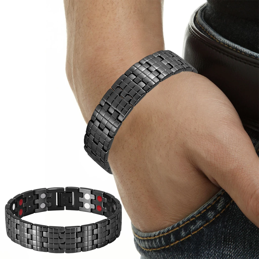 RainSo Lattice Design Magnetic Bracelets Double Row 4 Elements Tharepy Sand Blasting Stainless Steel Bracelet For Men Wrist
RainSo Lattice Design Magnetic Bracelets Double Row 4 Elements Tharepy Sand Blasting Stainless Steel Bracelet For Men Wrist