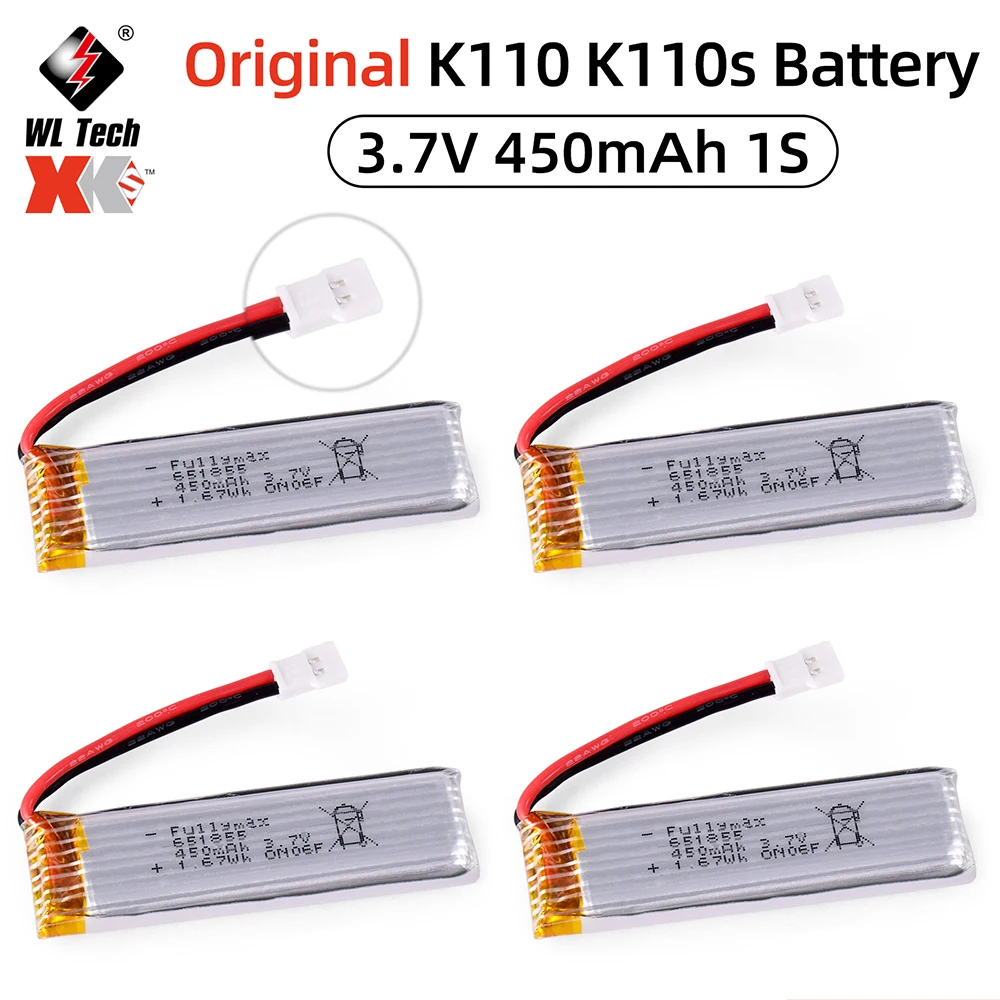 

Original Wltoys K110 K110s v977 Battery 3.7V 450mAh Lipo With ph2.54 Plug For XK V930 Helicopter RC Parts Accessory