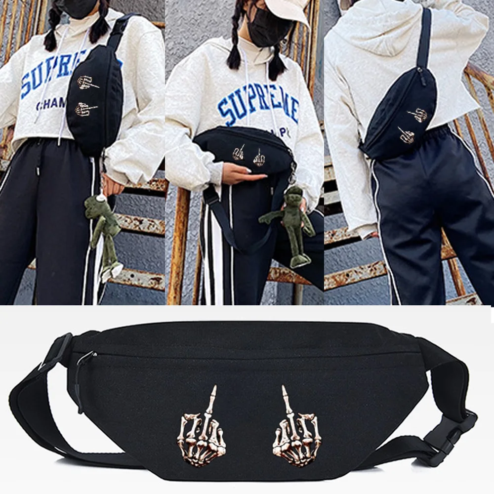 Waist Bags Men Women Sport Chest Bag Phone Pouch Casual Crossbody Shoulder Bag Skeleton Hand Print Leisure Fashion Sundries Bags
Waist Bags Men Women Sport Chest Bag Phone Pouch Casual Crossbody Shoulder Bag Skeleton Hand Print Leisure Fashion Sundries Bags