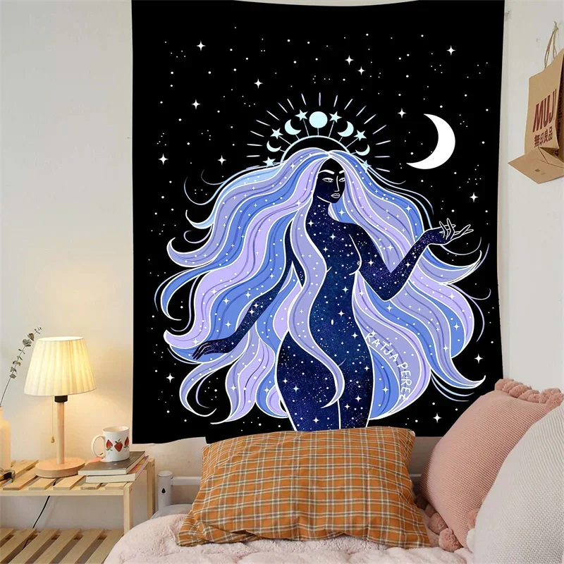 Moon Phase Girl Tapestry Purity