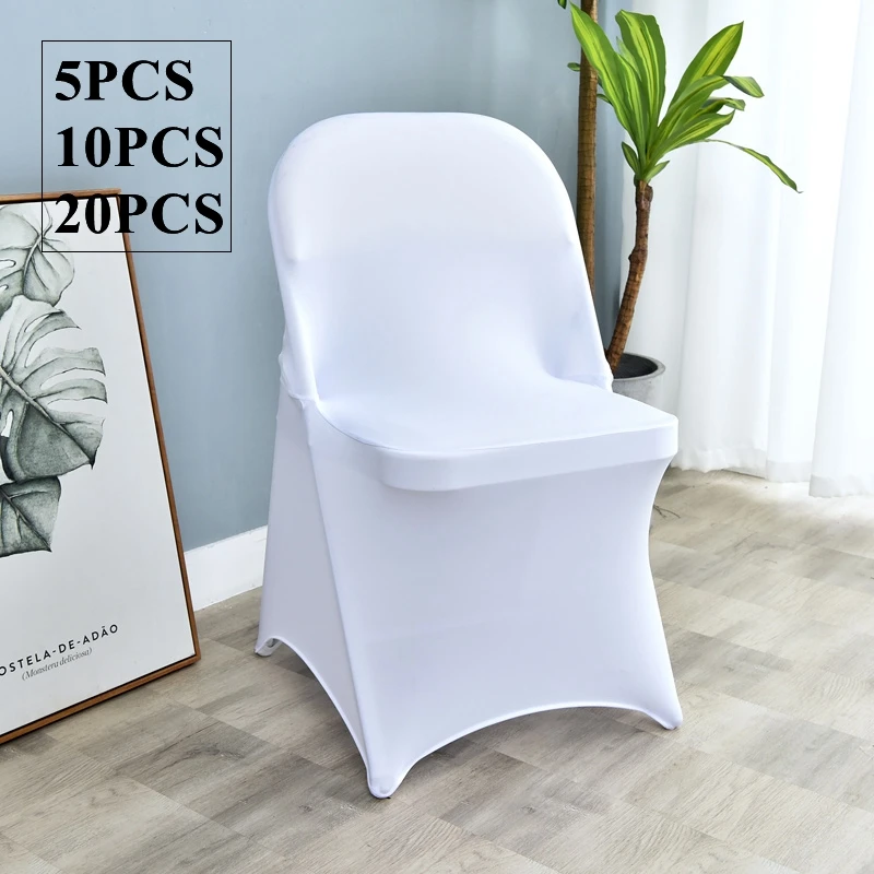 

10pcs Sold Folding Lycra Spandex Chair Cover For Wedding Banquet Event Stretch Chair Covers Deocration