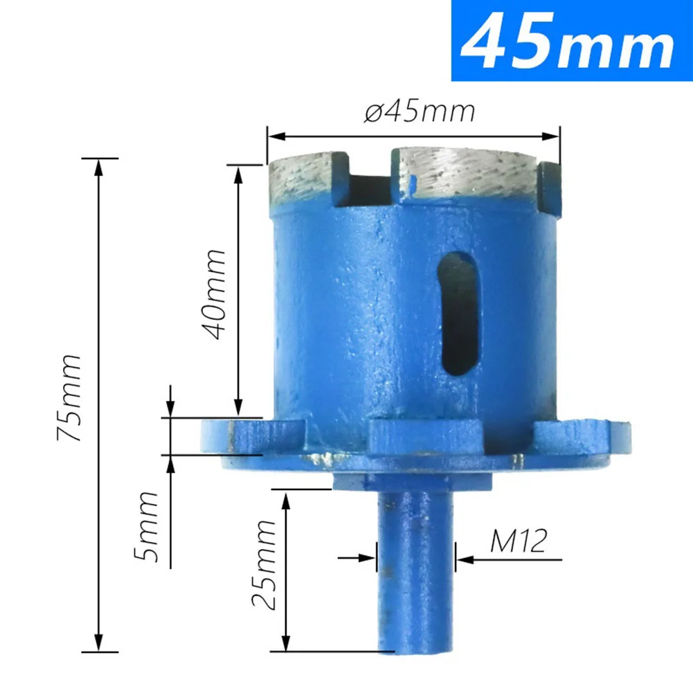 1pc 45mm 50mm Diamond Hole Saw Drill Core Drill Bits 12mm Round Shank For Marble Tiles Sewer Hole Opener Power Tool Accessories
1pc 45mm 50mm Diamond Hole Saw Drill Core Drill Bits 12mm Round Shank For Marble Tiles Sewer Hole Opener Power Tool Accessories