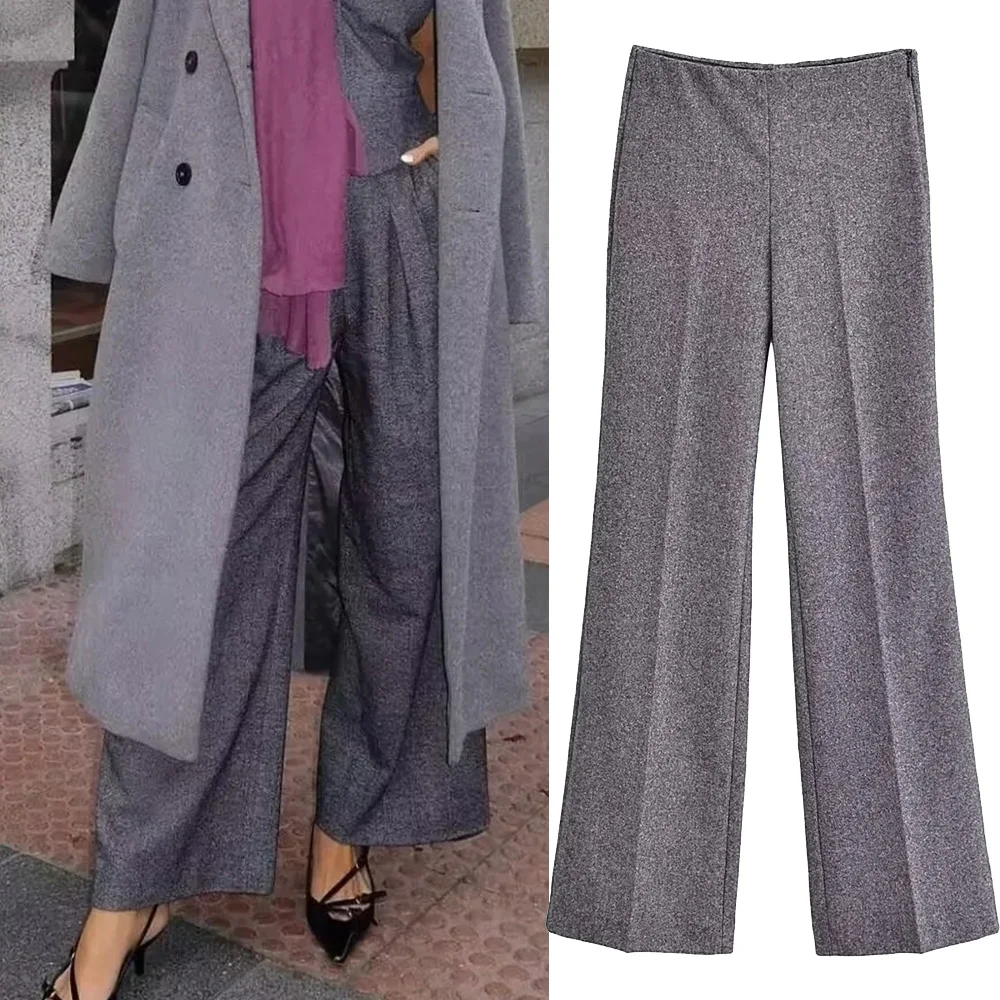 TRAF New Woman's Grey Wide Leg Pants High Waist Zipper Loose Long Trouser Chic Flower Halter Vest Top+Pant Office Lady Sets
TRAF New Woman's Grey Wide Leg Pants High Waist Zipper Loose Long Trouser Chic Flower Halter Vest Top+Pant Office Lady Sets