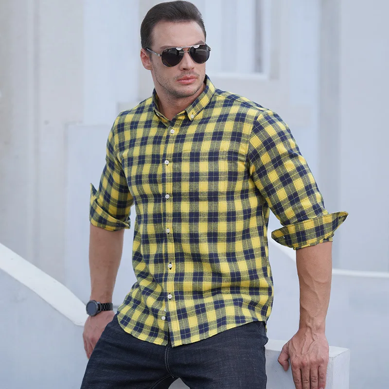 Plus size men's brushed long sleeved shirt casual versatile large plaid men's shirt
Plus size men's brushed long sleeved shirt casual versatile large plaid men's shirt