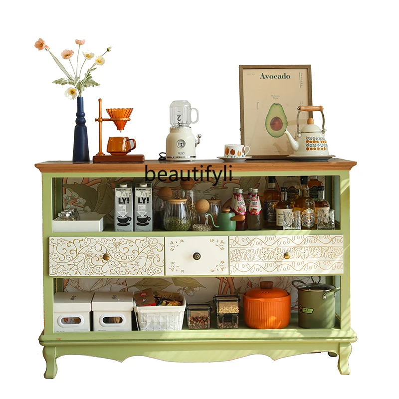 American Retro Sideboard Cabinet Living Room Entrance Cabinet Kitchen Locker Solid Wood Chest of Drawers Storage Cabinet Shelf
American Retro Sideboard Cabinet Living Room Entrance Cabinet Kitchen Locker Solid Wood Chest of Drawers Storage Cabinet Shelf