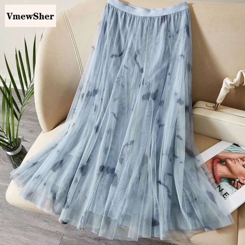 VmewSher Vintage Print Tulle Skirt Office Lady Elegant Elastic High Waist A-line Pleated Mesh Women Mid Calf Long Tutu Skirts
VmewSher Vintage Print Tulle Skirt Office Lady Elegant Elastic High Waist A-line Pleated Mesh Women Mid Calf Long Tutu Skirts