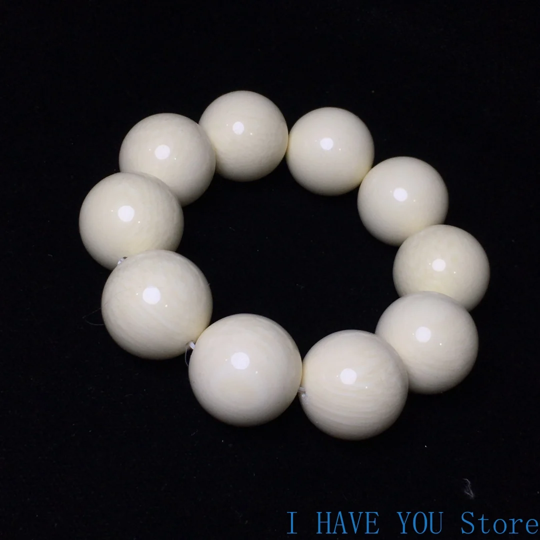 

Natural Mammoth Tooth Ice Pattern Round Bead Bracelet Mammoth Tooth Ice Pattern BRACELET NEW Buddha Bead Bracelet 18-25mm