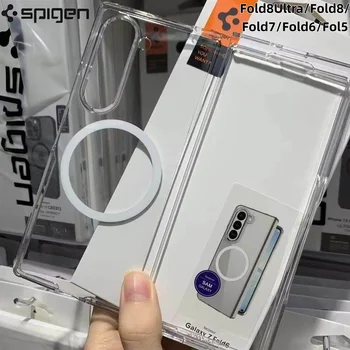 스피겐 마그네틱 투명 PC 케이스 삼성 폴드8울트라용 맥세이프 무선 충전 폰 케이스 폴드8 폴드7 폴드6 폴드5용