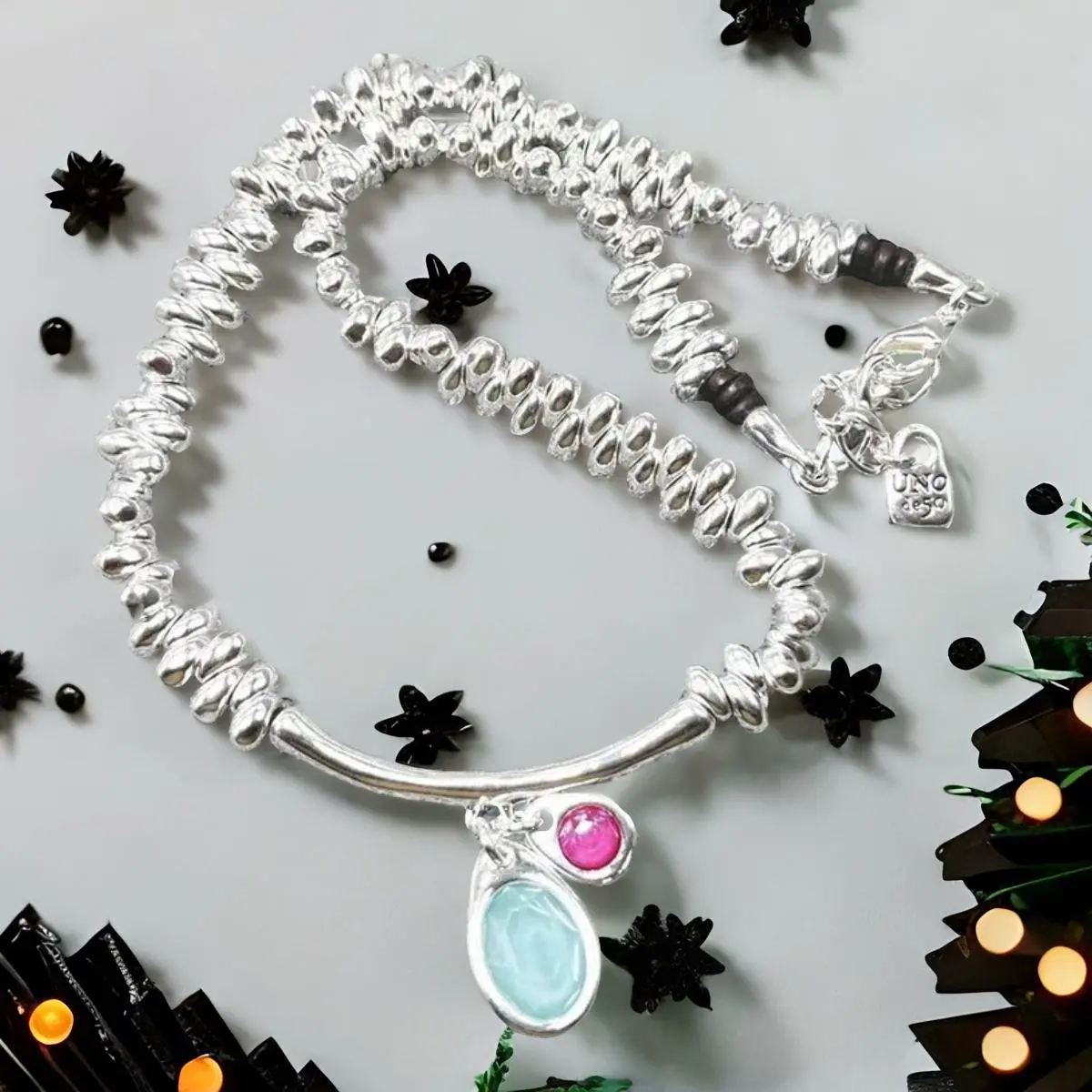 2024 UNOde50 New Fashion Versatile Electroplated 925 Silver Black Rope Necklace Exquisite Two Tone Crystal Jewelry Gift
2024 UNOde50 New Fashion Versatile Electroplated 925 Silver Black Rope Necklace Exquisite Two Tone Crystal Jewelry Gift