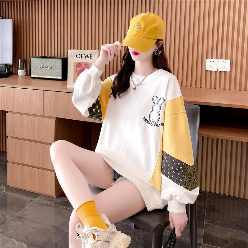 Korean Style New Arrival Spring/autumn Women Loose Casual Cotton Patchwork Pullovers O-neck Long Sleeve Embroidery Hoodies V512
Korean Style New Arrival Spring/autumn Women Loose Casual Cotton Patchwork Pullovers O-neck Long Sleeve Embroidery Hoodies V512