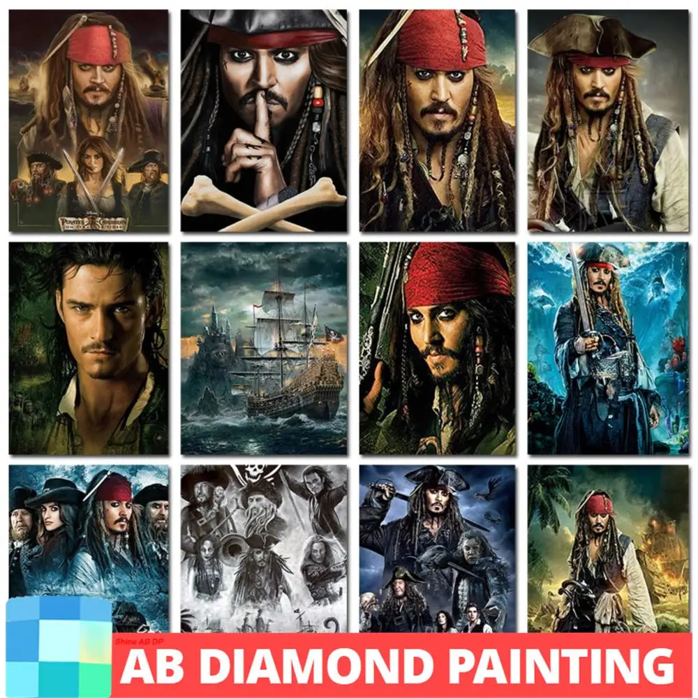 

Алмазная живопись AB Disney, мозаика пиратов Карибского моря, 5D полное сверло, наборы для вышивки крестиком, картины из фильмов, Декор