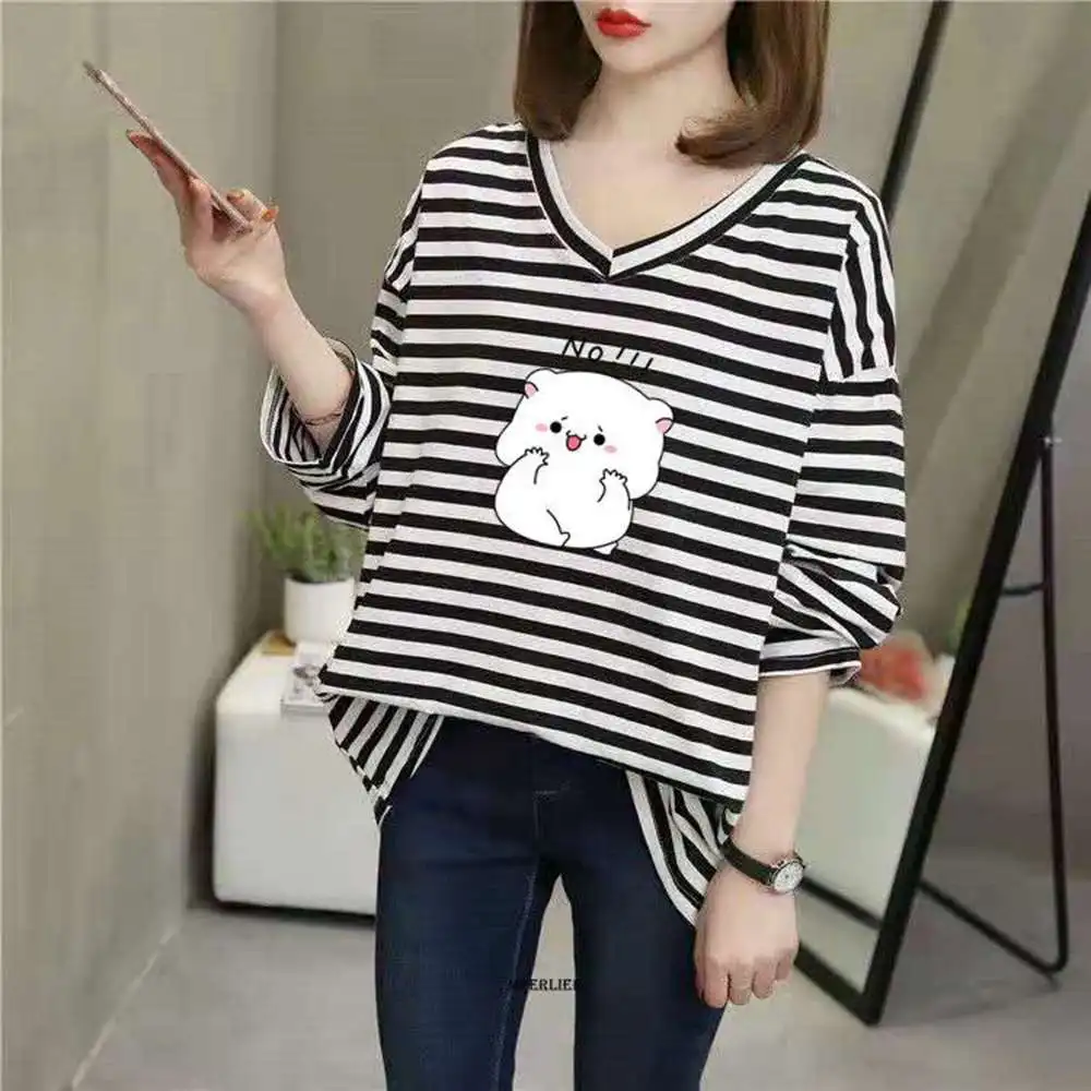 Large Size 6XL 150kg Spring Women Korean Clothes White Long Sleeve Hot Sale Casual Striped Harajuku Tops
Large Size 6XL 150kg Spring Women Korean Clothes White Long Sleeve Hot Sale Casual Striped Harajuku Tops