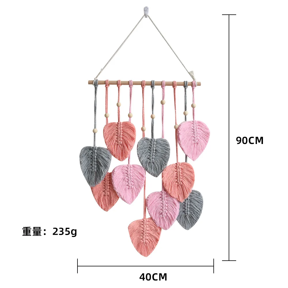Modern Vertical Leaves - Handmade Macrame Wall Tapestry 8 S17db62ae543b4431ac8e4ef91bfebdb9a