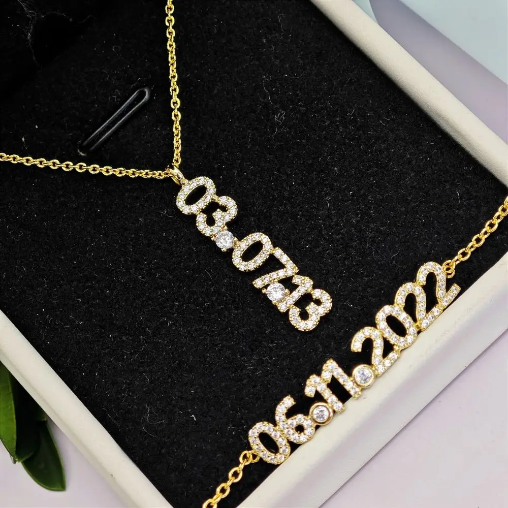 2023 Personalized 2pcs Anniversary Date Bracelet Necklace Sets Custom Number Memorial Party Couple Jewelry Gifts 
2023 Personalized 2pcs Anniversary Date Bracelet Necklace Sets Custom Number Memorial Party Couple Jewelry Gifts
