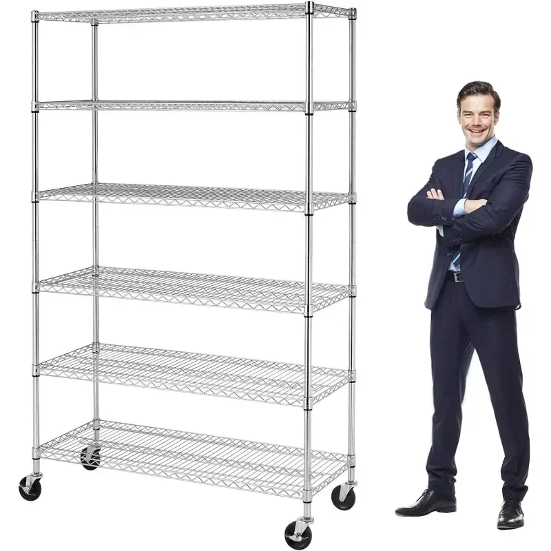 YRLLENSDAN 6000Lbs Capacity Adjustable Storage Shelves Heavy Duty Shelving Unit 6 Tier Metal Shelving with Wheels NSF Wire
YRLLENSDAN 6000Lbs Capacity Adjustable Storage Shelves Heavy Duty Shelving Unit 6 Tier Metal Shelving with Wheels NSF Wire