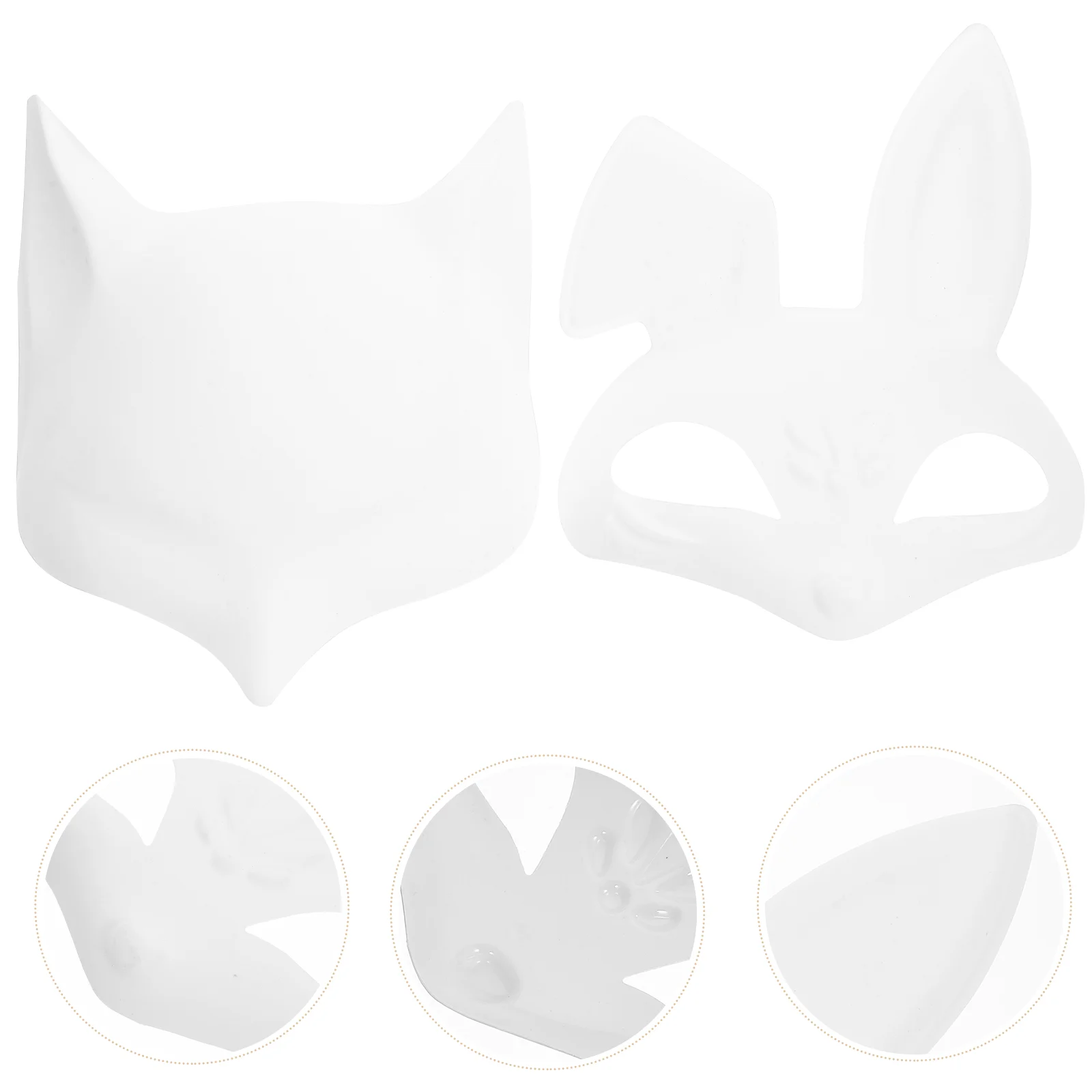 

4 Pcs Fox Mask Eye Halloween Animal Masks Masquerade Makeup Blank to Decorate Pvc Ball