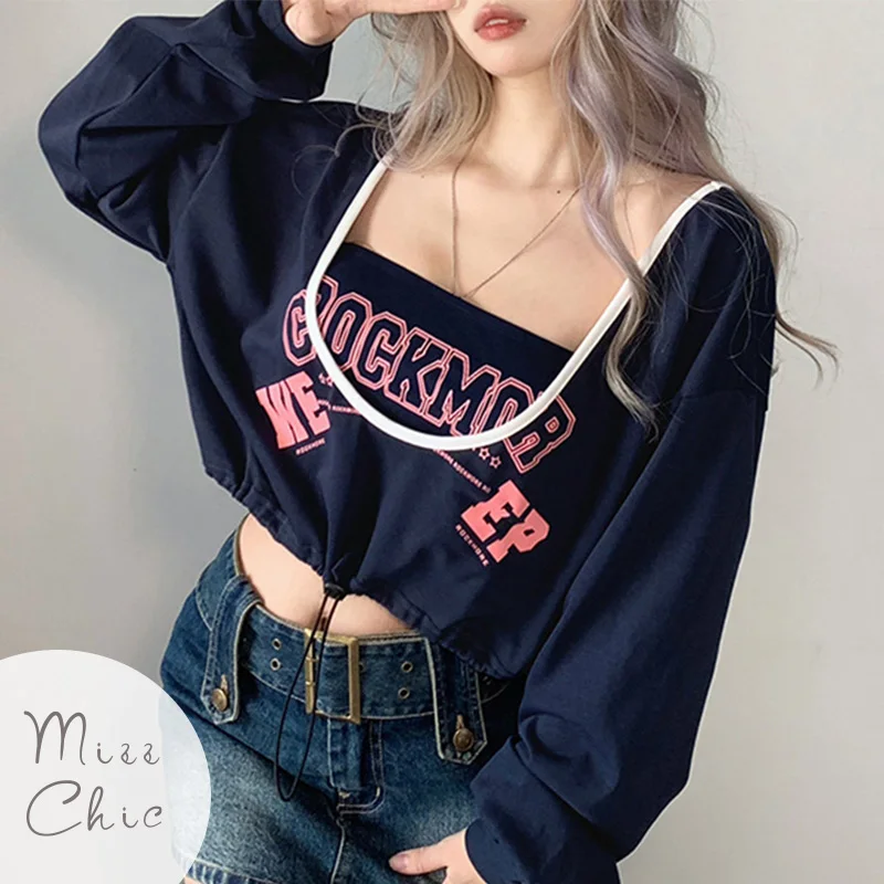 Y2k Strapless Tank Long Sleeve Crop Top 2 Piece Set Casual Letter Print Drawstring Ruched Loose T-shirt Streetwear Sweatshirts
Y2k Strapless Tank Long Sleeve Crop Top 2 Piece Set Casual Letter Print Drawstring Ruched Loose T-shirt Streetwear Sweatshirts