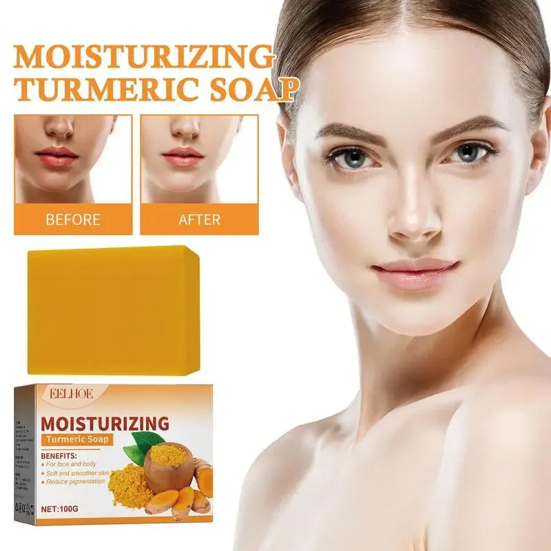 

Sdotter Turmeric Soap for Face Naturally Brighten and Skin Brightening 100g Turmeric Clear Skin Liquid Soap Turmeric Facial Clea