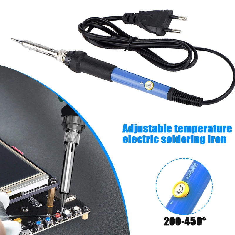 Adjustable Temperature Electric Soldering Iron 220V 110V 60W Welding Solder Rework Station Heat Pencil Tips Repair Tool
Adjustable Temperature Electric Soldering Iron 220V 110V 60W Welding Solder Rework Station Heat Pencil Tips Repair Tool