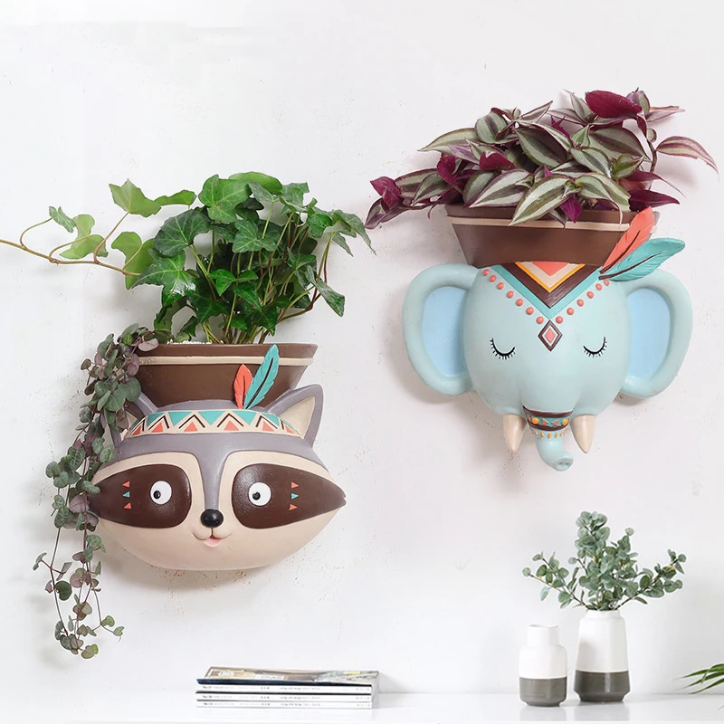 Cartoon Animal Flowerpot Wall Hanging, Ethnic Style Wall Decoration, Home Decoration, Resin Wall Hanging
Cartoon Animal Flowerpot Wall Hanging, Ethnic Style Wall Decoration, Home Decoration, Resin Wall Hanging