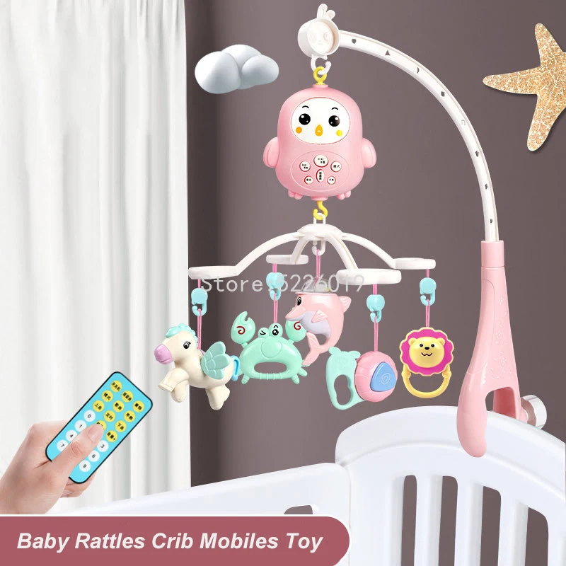 Baby Rattles Crib Mobiles Toy Holder Rotating Mobile Bed Musical Box Projection 0-12 Months Newborn Infant | Игрушки и хобби