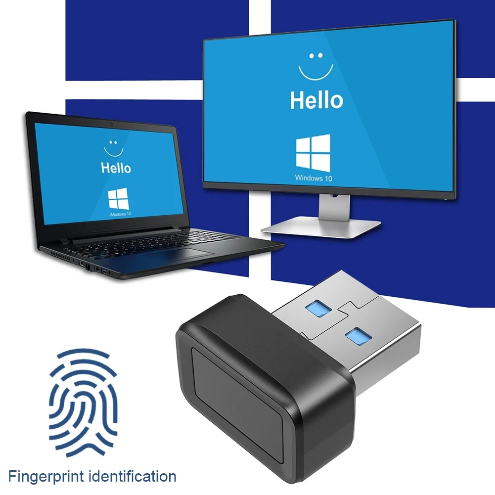 

USB Fingerprint Key Reader For Windows 7/8/10/11 Hello Security Key Biometric Scanner PC Fingerprint Sensor Module Password Free