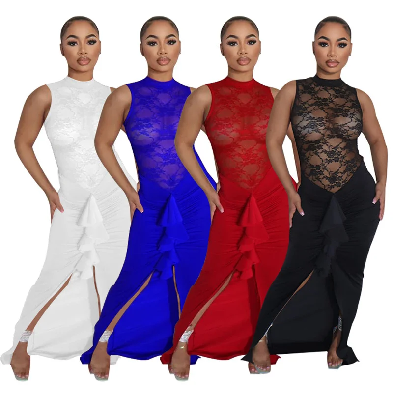Ladies Patchwork Sleeveless Low-cut Sexy Dress Summer Business Elegant Dinner Dress
Ladies Patchwork Sleeveless Low-cut Sexy Dress Summer Business Elegant Dinner Dress