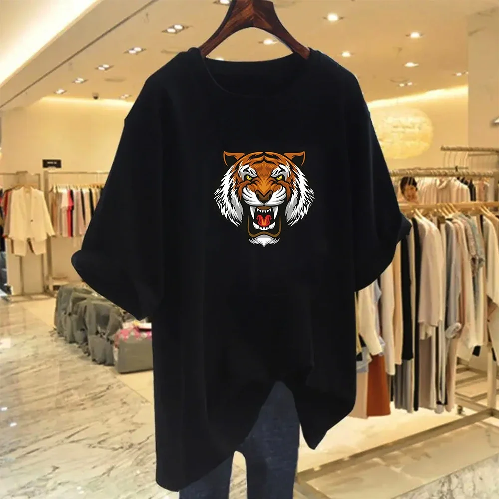 2024 Women Fashion Cotton T-shirt Tiger Printed Short-sleeve Summer Designer Casual Tops Ladies Y2K Sport Clothing
2024 Women Fashion Cotton T-shirt Tiger Printed Short-sleeve Summer Designer Casual Tops Ladies Y2K Sport Clothing