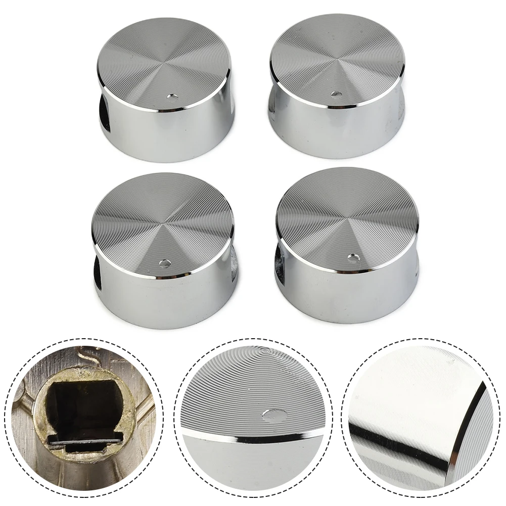 

4 X Gas Kitchen Knobs Rotary Switches Cooker Part Alloy Round Knob Burner Oven Plate Handles Kitchen Parts For Gas Stove Tools