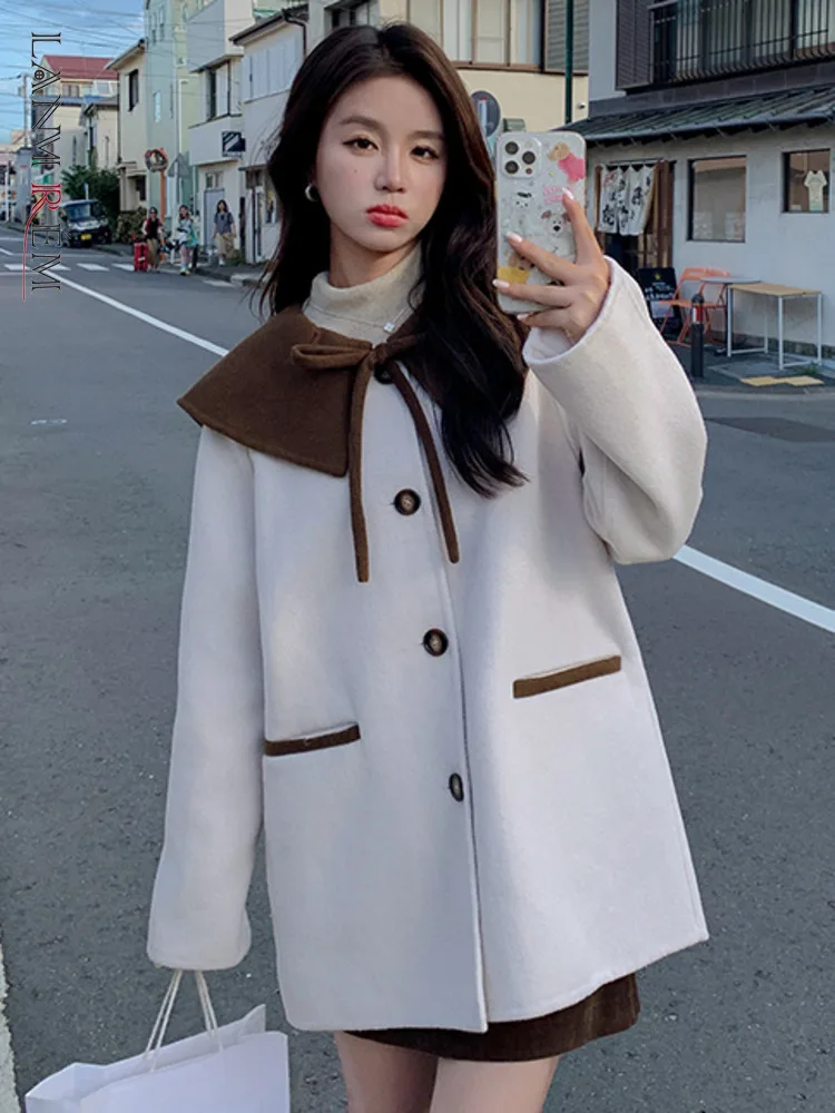 LANMREM Korean Style Woolen Women's Coat Contrast Color Lapel Spliced Single Breasted Loose Clothing 2023 Winter New 2AA3796
LANMREM Korean Style Woolen Women's Coat Contrast Color Lapel Spliced Single Breasted Loose Clothing 2023 Winter New 2AA3796