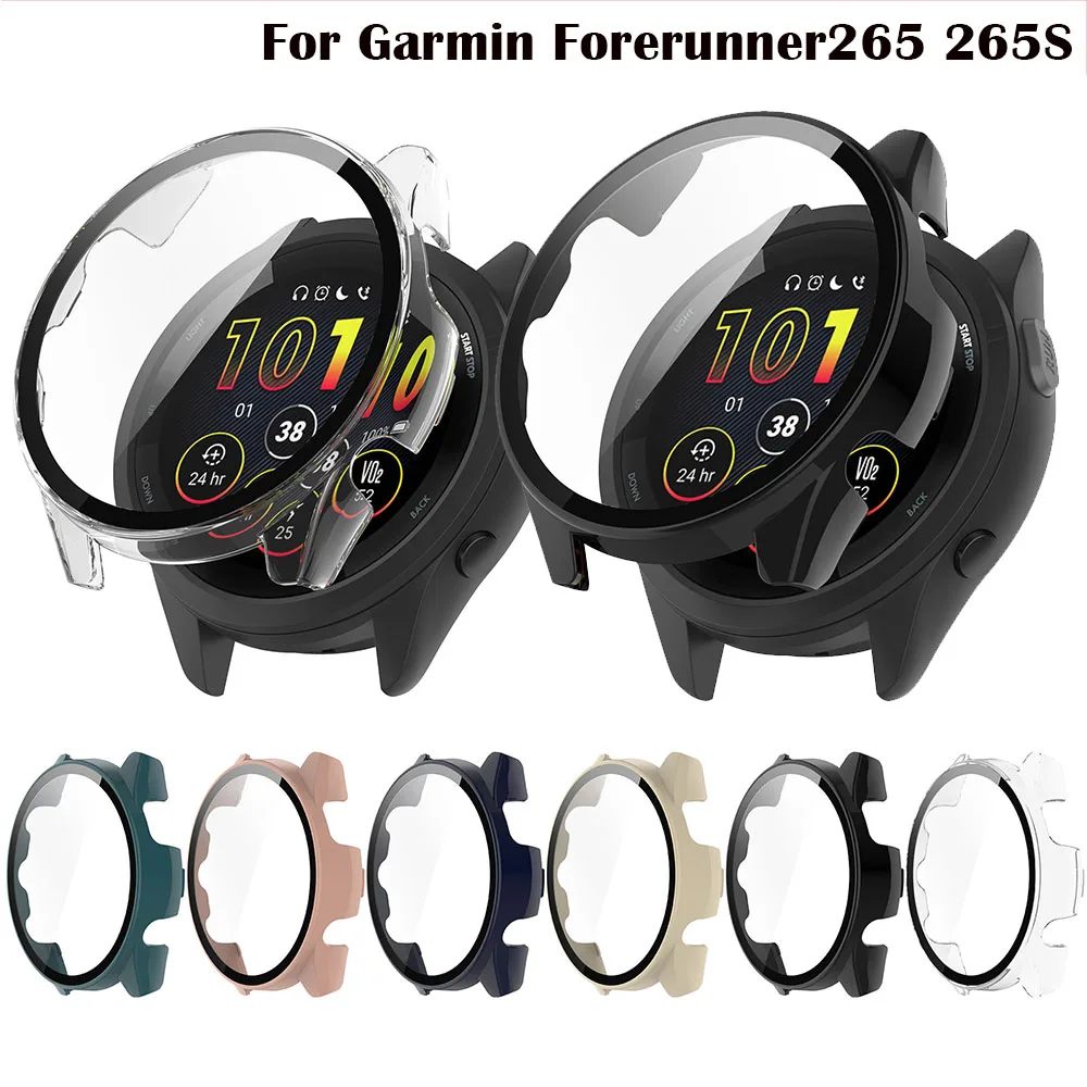 Full Protective Case For Garmin Forerunner 265 Forerunner 265S Screen Protector Cover Shell +tempered glass Film Accessories 
Full Protective Case For Garmin Forerunner 265 Forerunner 265S Screen Protector Cover Shell +tempered glass Film Accessories